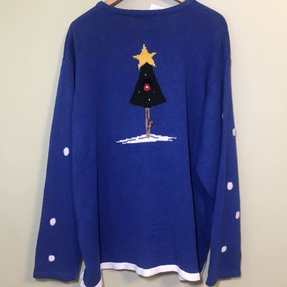 Quacker Factory 1X CUTE Vintage snowman/winter cardigan sweater EUC - Picture 4 of 11